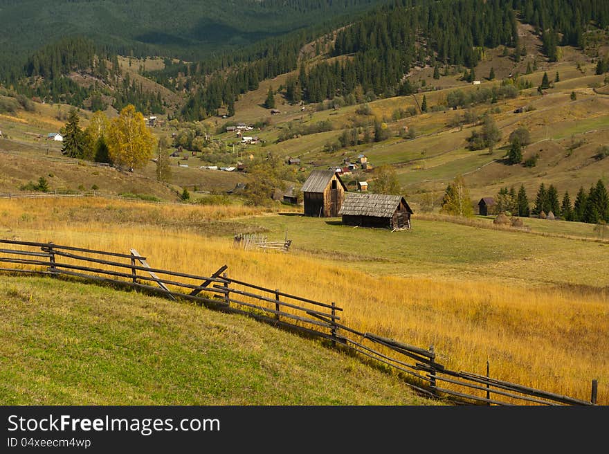 Hills in Bucovina, Romania, in the fall.