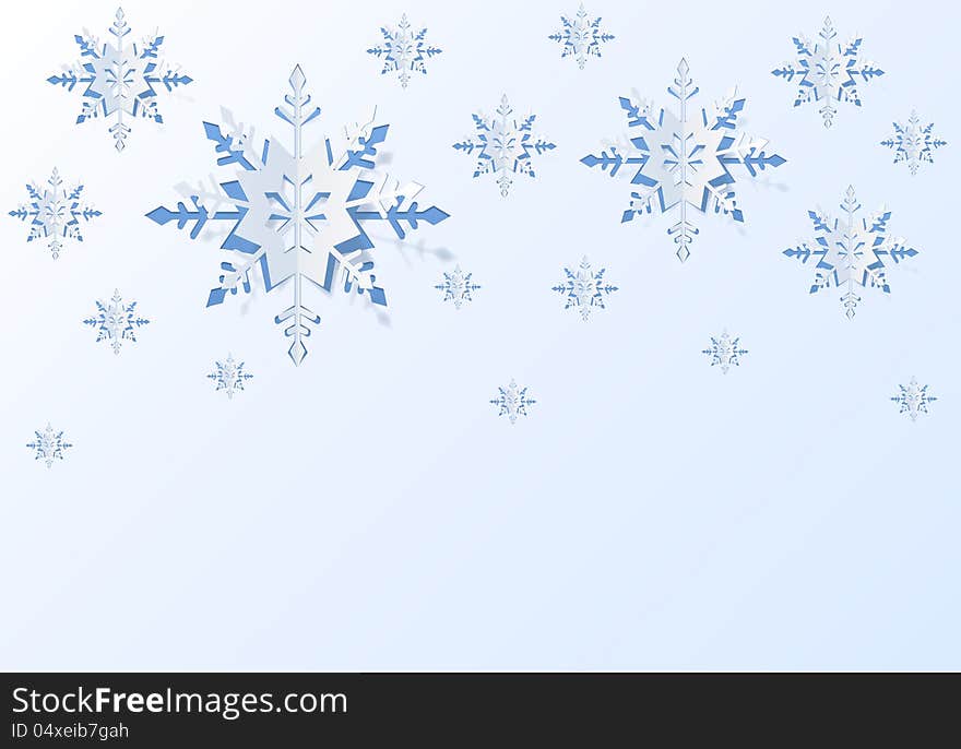 Christmas background with paper snowflakes. Christmas background with paper snowflakes.