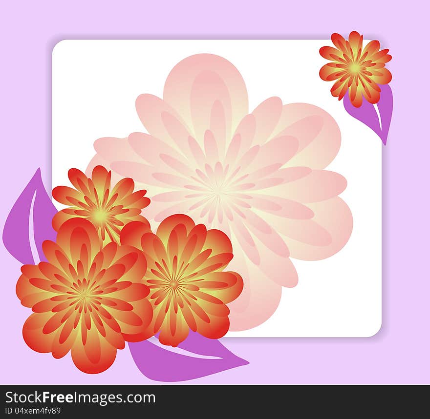 Vector background in the form of floral display. You can add text, emblem or logo