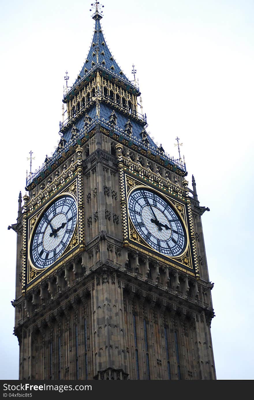 Big Ben clock tower in London. Big Ben clock tower in London.