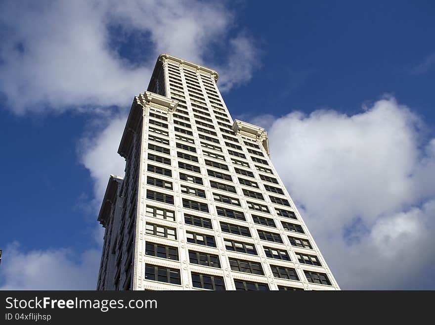 Old skyscraper in downtown Seattle. Smith Tower.