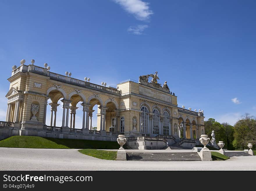 Schonbrunn Palace Gardens at Vienna in spring , UNESCO World Heritage Site. Schonbrunn Palace Gardens at Vienna in spring , UNESCO World Heritage Site.