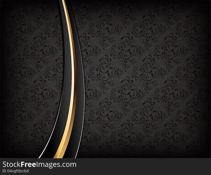 Black Luxury Background with gold insertion.