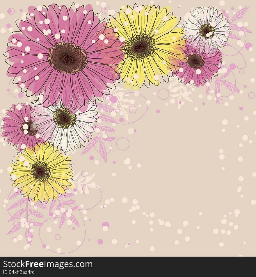 Delicate  background with flowers