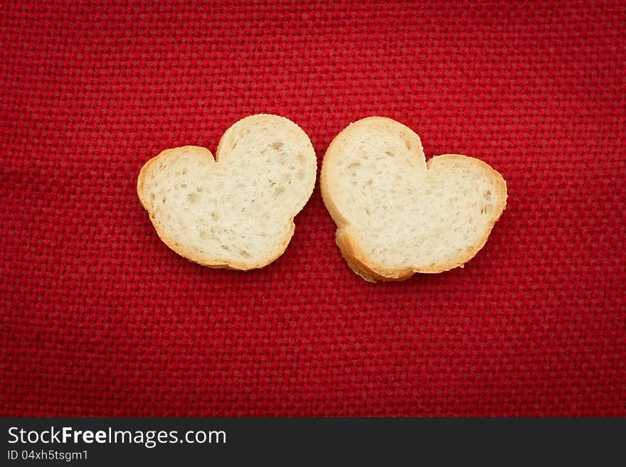 Bread in the shape of hearts