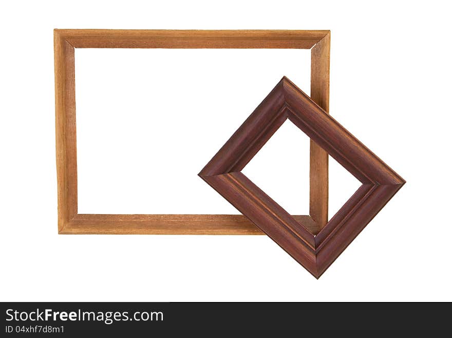 Two photographic wooden frame on white background. Two photographic wooden frame on white background