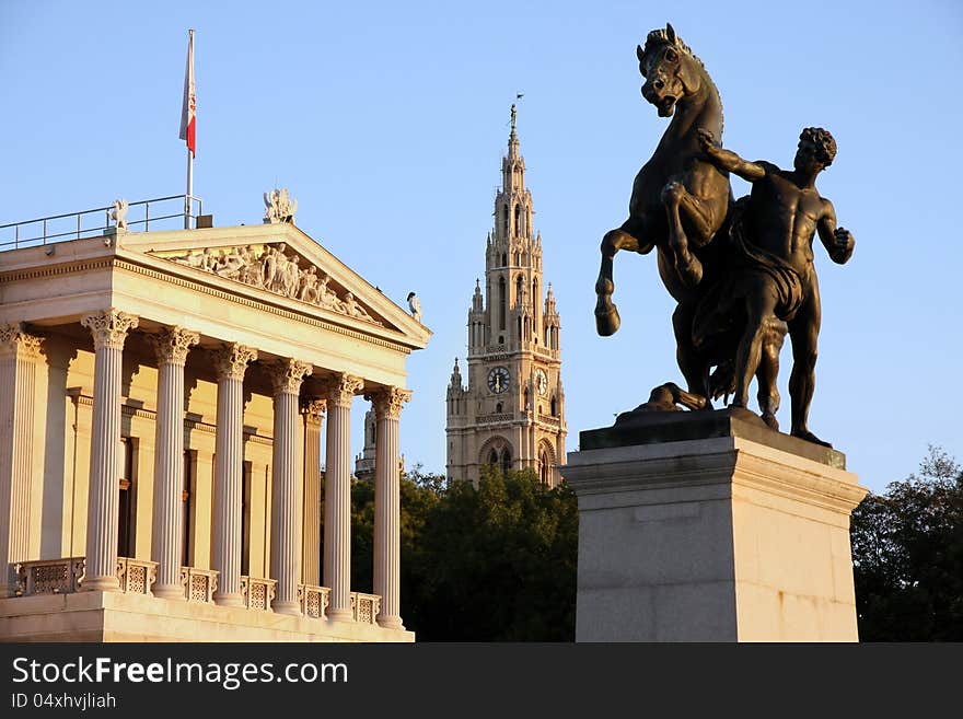 The Austrian Parliament in Vienna, Austria