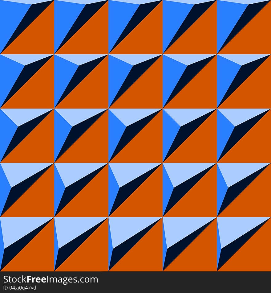 Pattern with blue triangles on beige background.