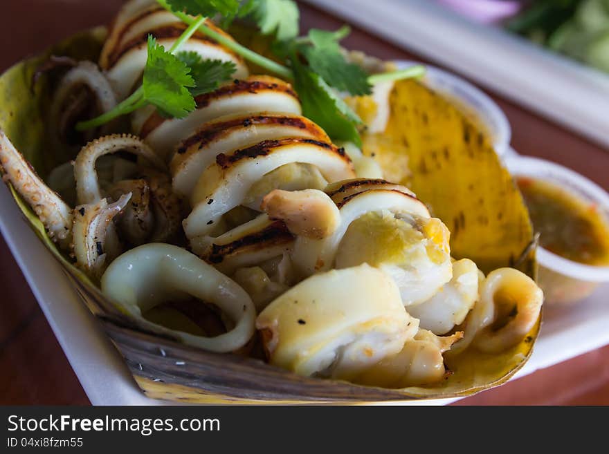 Grilled squid.