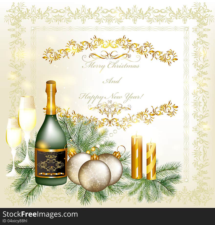 Elegant Christmas card. Christmas vector. Elegant Christmas card. Christmas vector