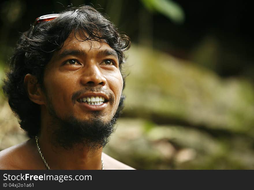 Portrait Philippine man outdoor. Philippines. Island Katiklan. Portrait Philippine man outdoor. Philippines. Island Katiklan