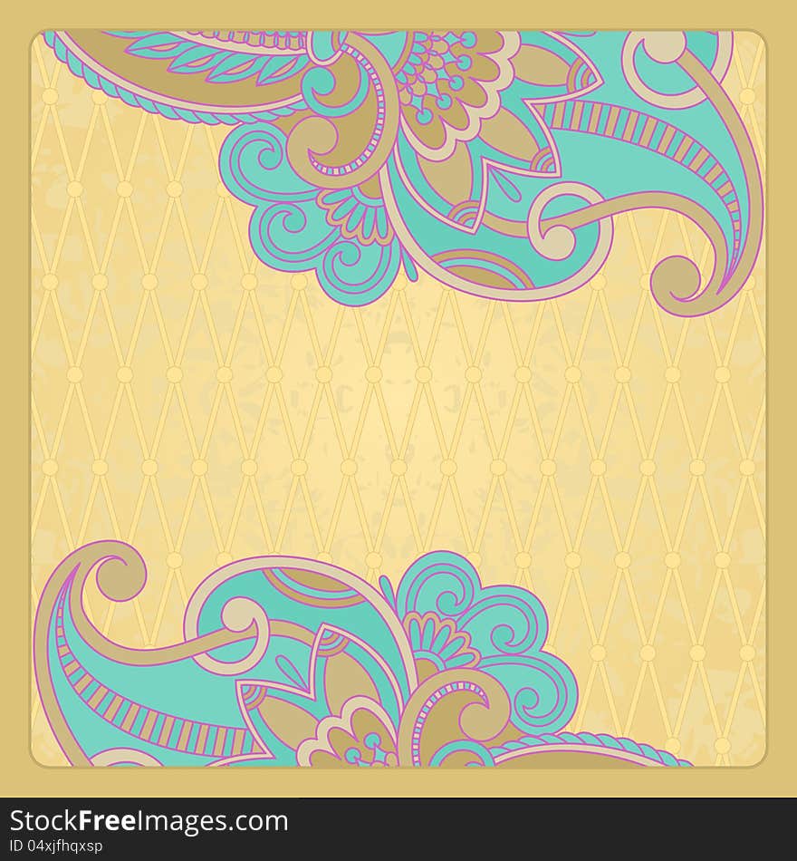 Vector illustration with vintage pattern for greeting card. Vector illustration with vintage pattern for greeting card.