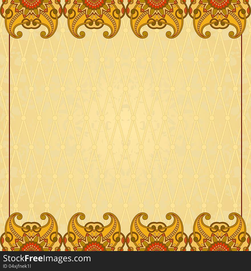 Vector illustration with vintage pattern for greeting card. Vector illustration with vintage pattern for greeting card.