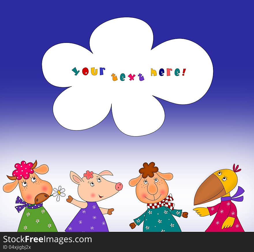 Colorful graphic illustration for children. Colorful graphic illustration for children