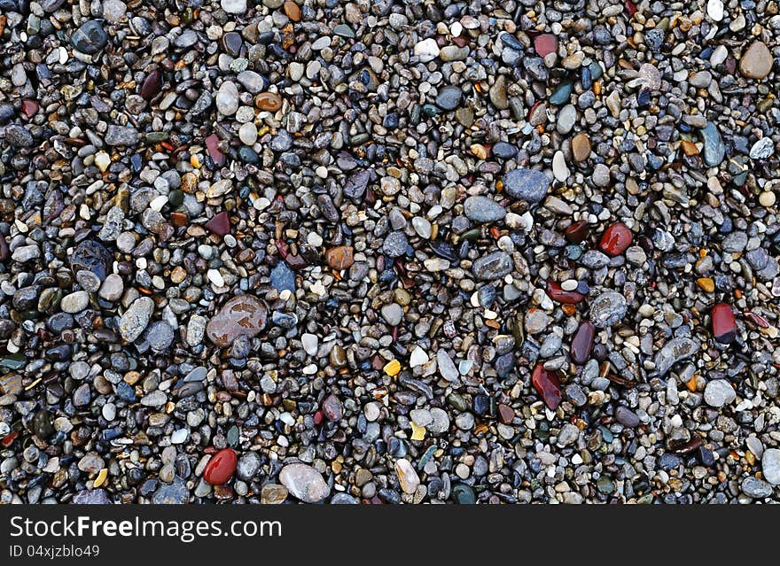 Multicolored sea pebbles