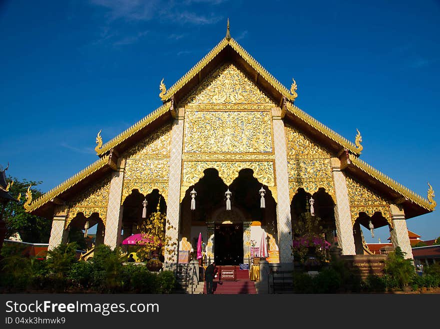 Thai temple in lamphun north of thailand