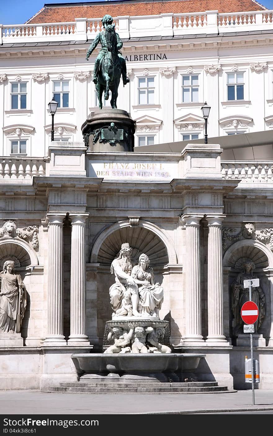 Sculpture in front of Albertina museum in Vienna, Austria