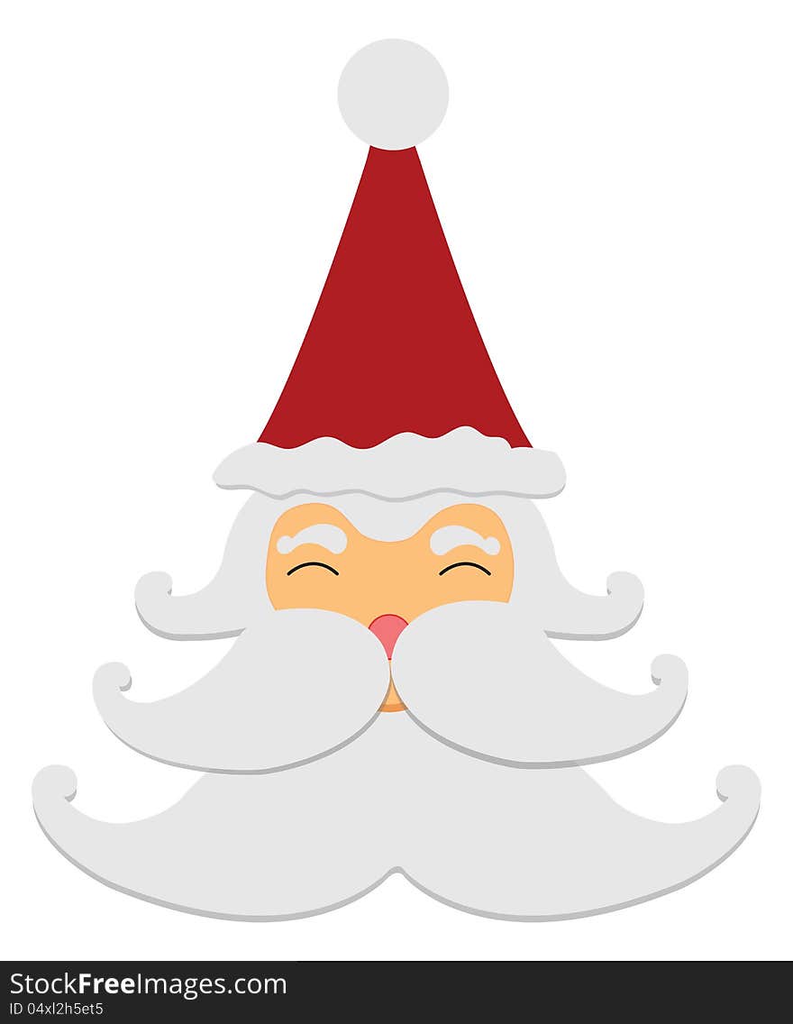 Santa claus smile isolated on white background ,Vector illustration