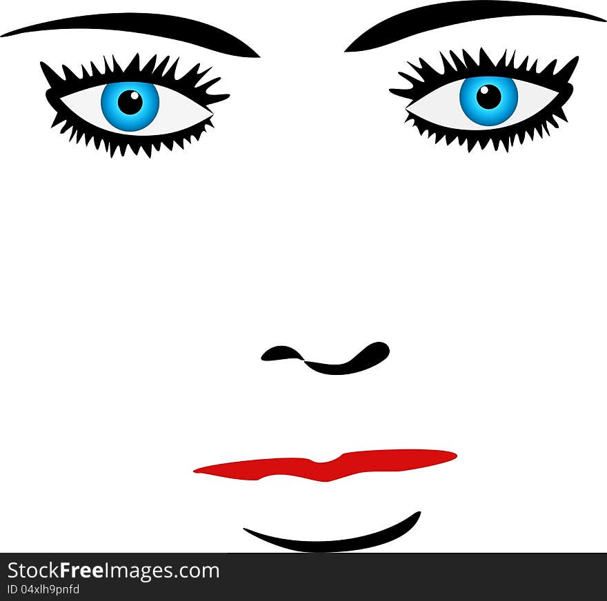 Woman face. The vector illustration