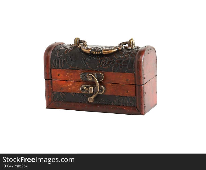 Vintage chest isolated on white background with clipping path. Vintage chest isolated on white background with clipping path