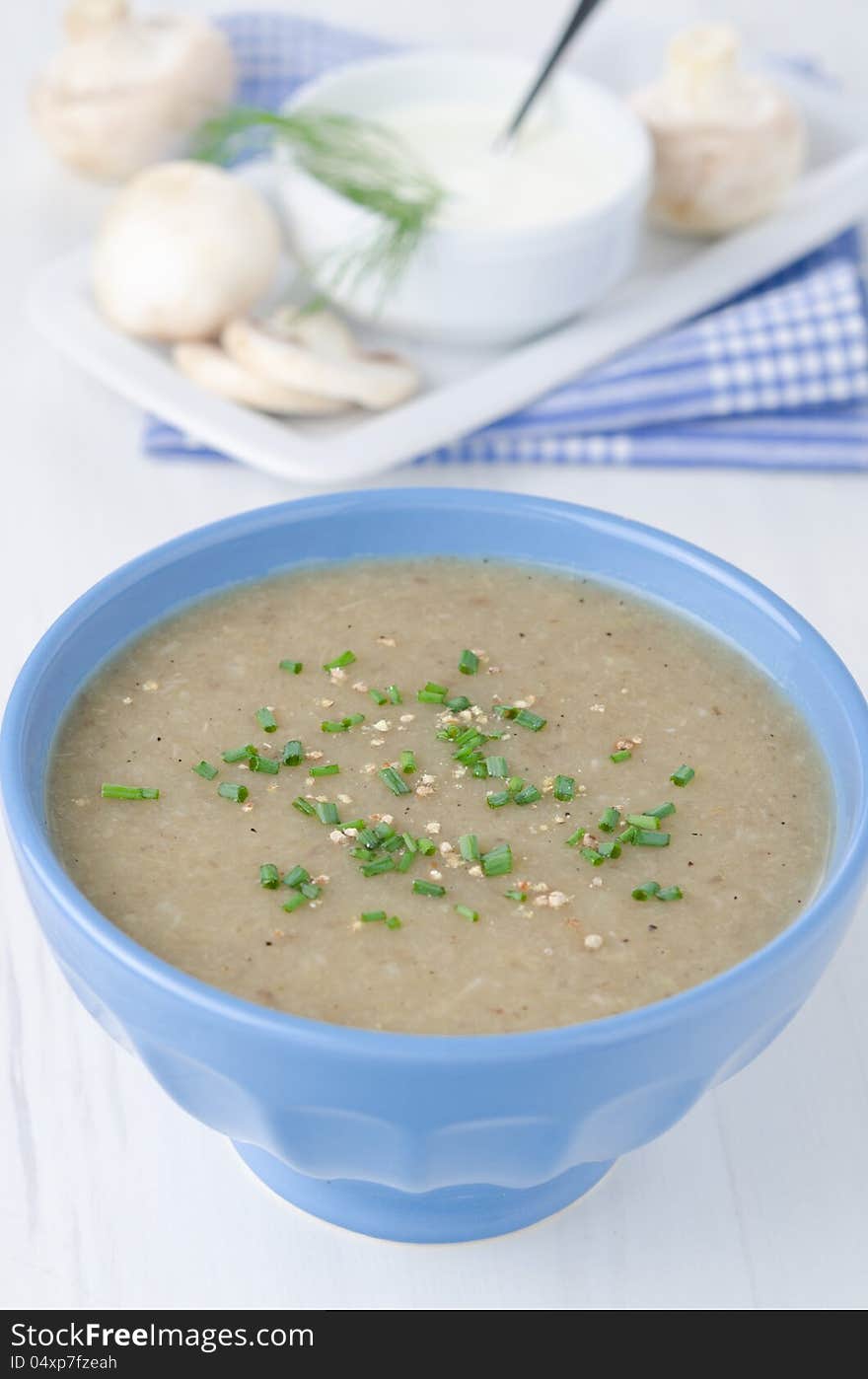 Bowl of mushroom soup