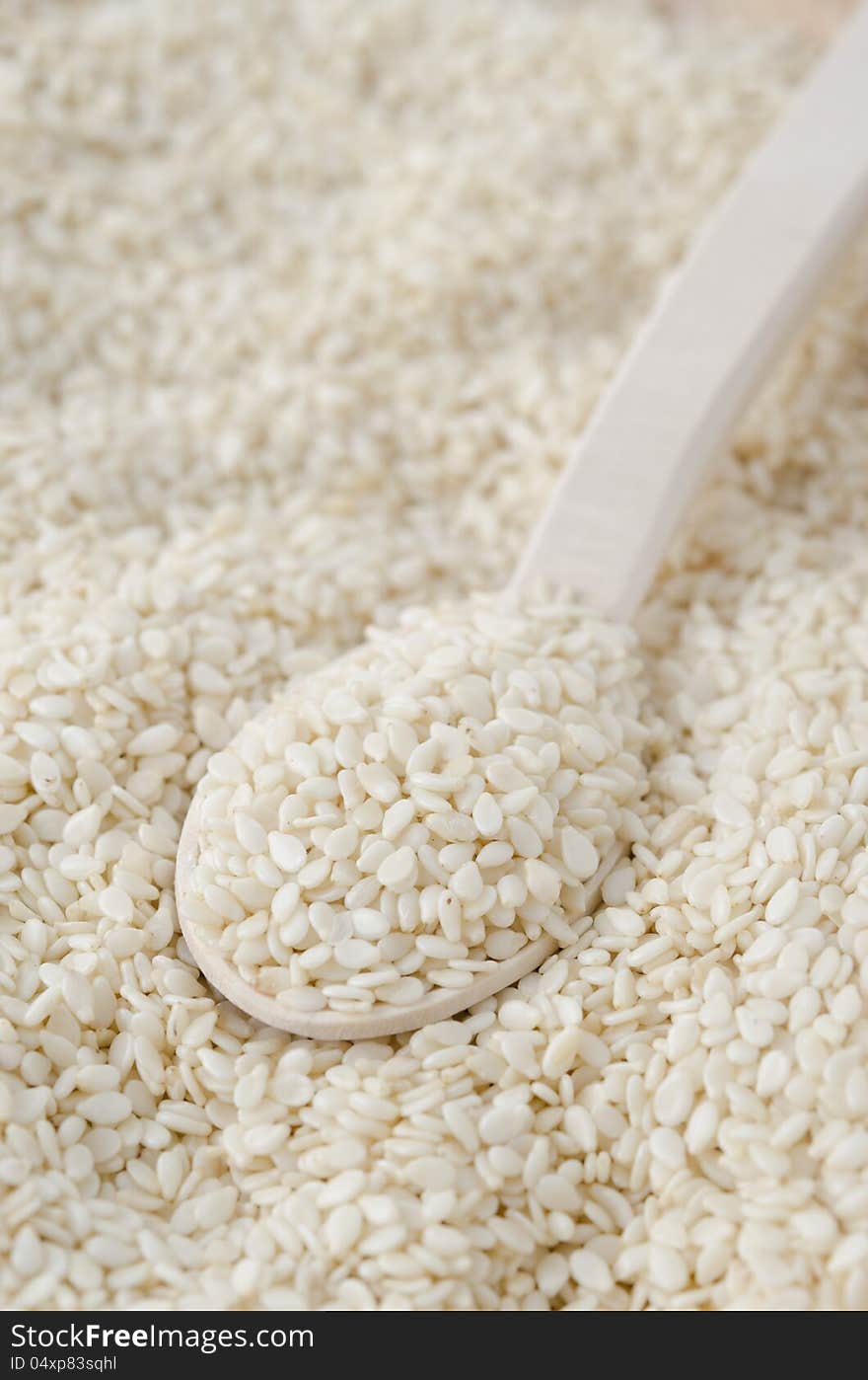 Sesame seeds closeup background