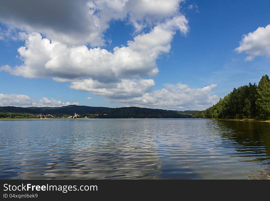 Lipno lake in Czech Republic.