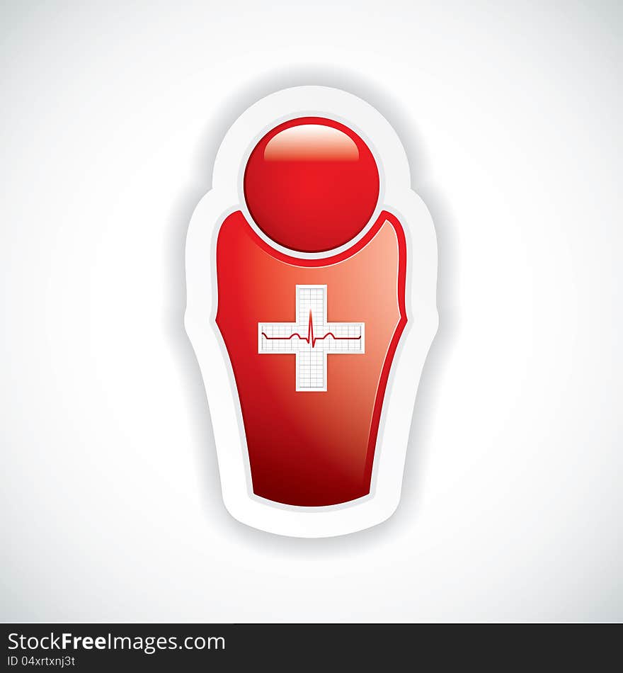 Red glossy doctor icon