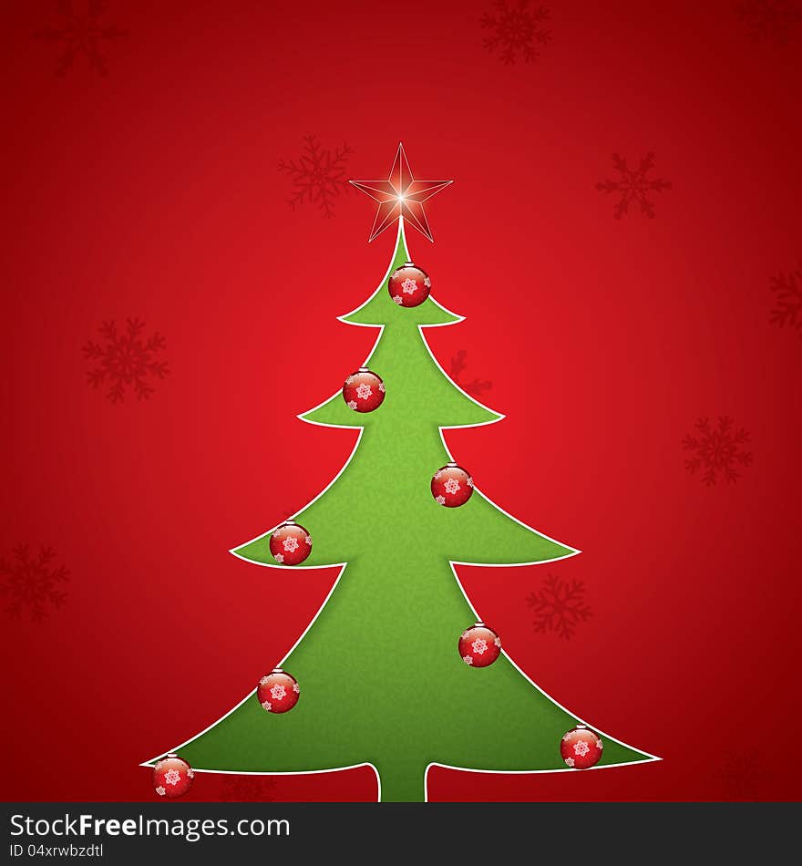 Christmas tree.Beautiful holiday vector