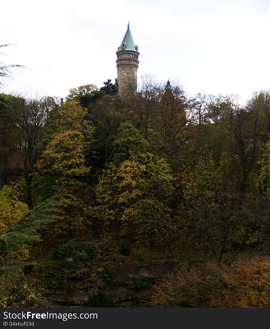 Castle on a top of Luxembourg gorge. Castle on a top of Luxembourg gorge