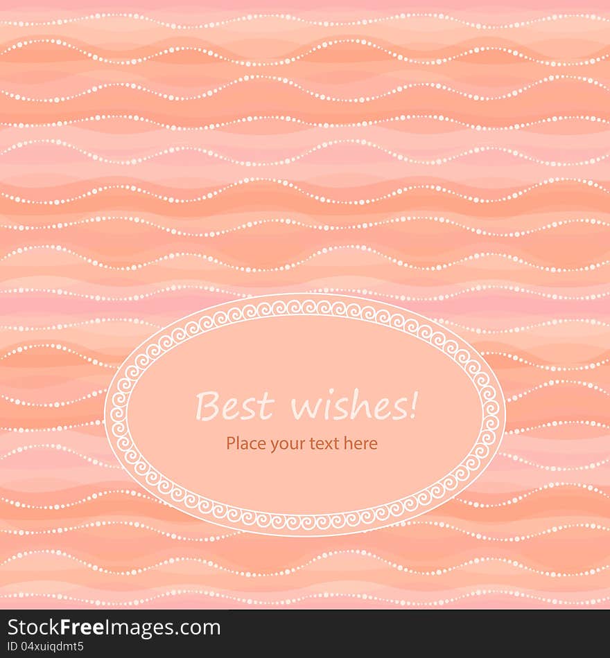 Greeting card in light-coral colors