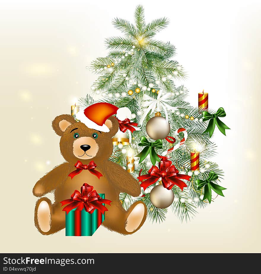 Christmas vector greeting card. Christmas vector greeting card