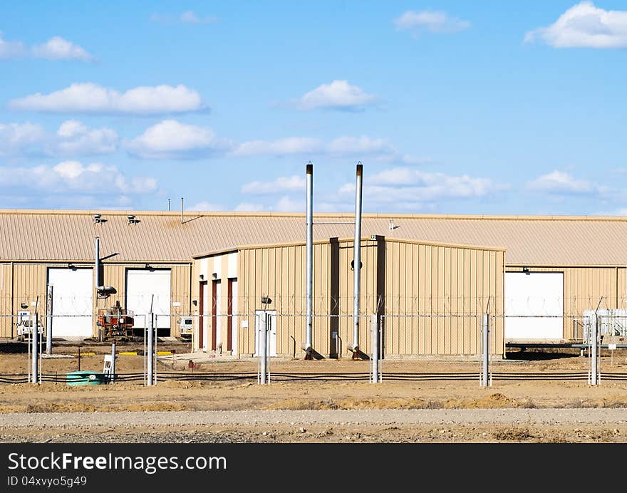 Construction boiler house at factory (uranium industry)