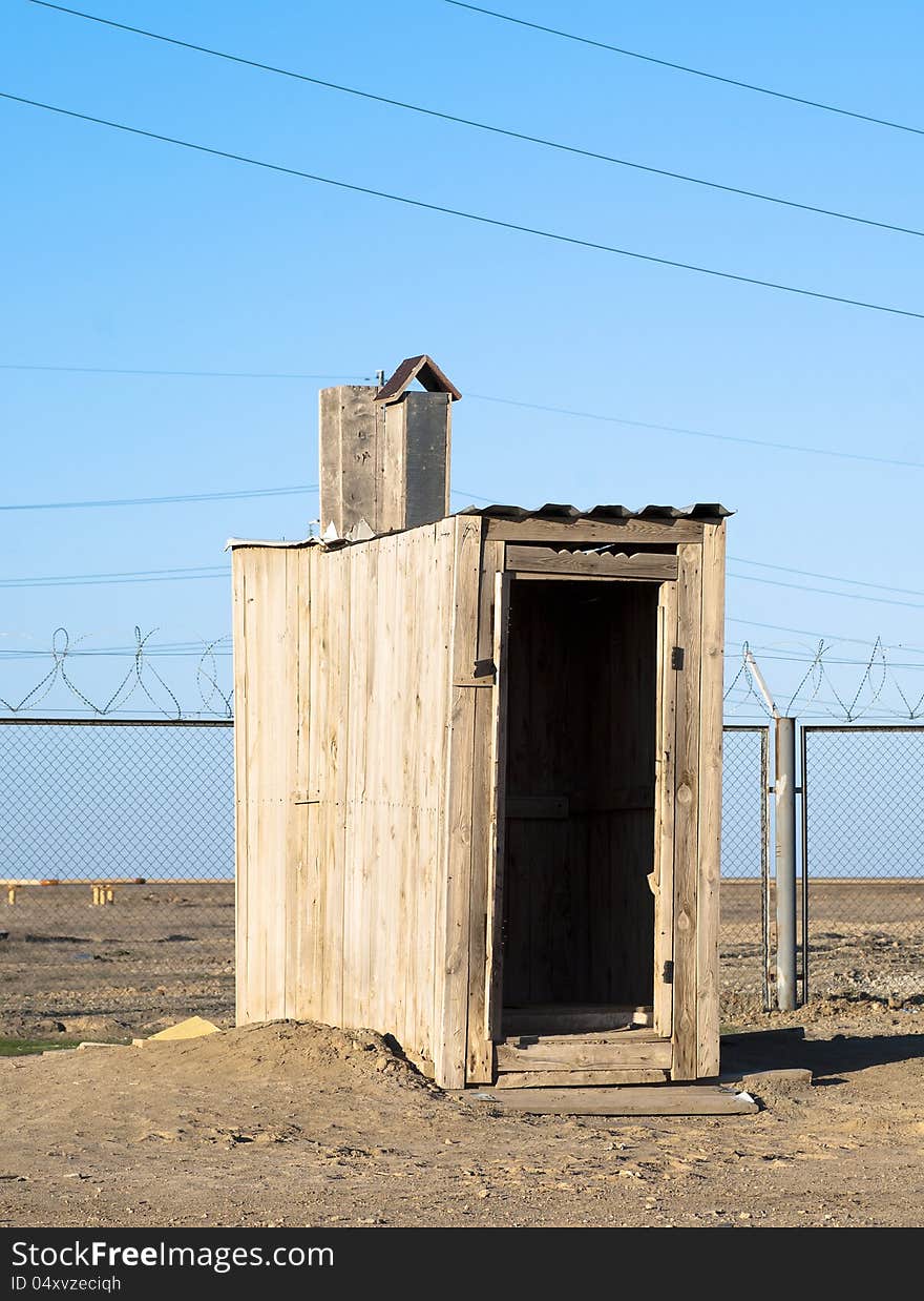 Wooden outdoors toilet