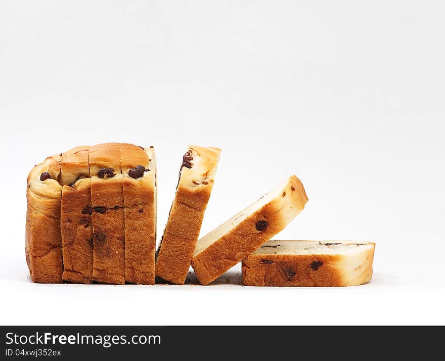 Peanut bread isolated on white background