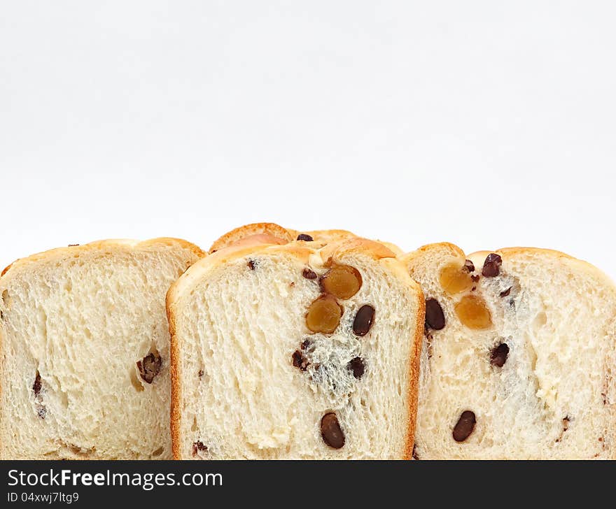 Peanut bread isolated on white background