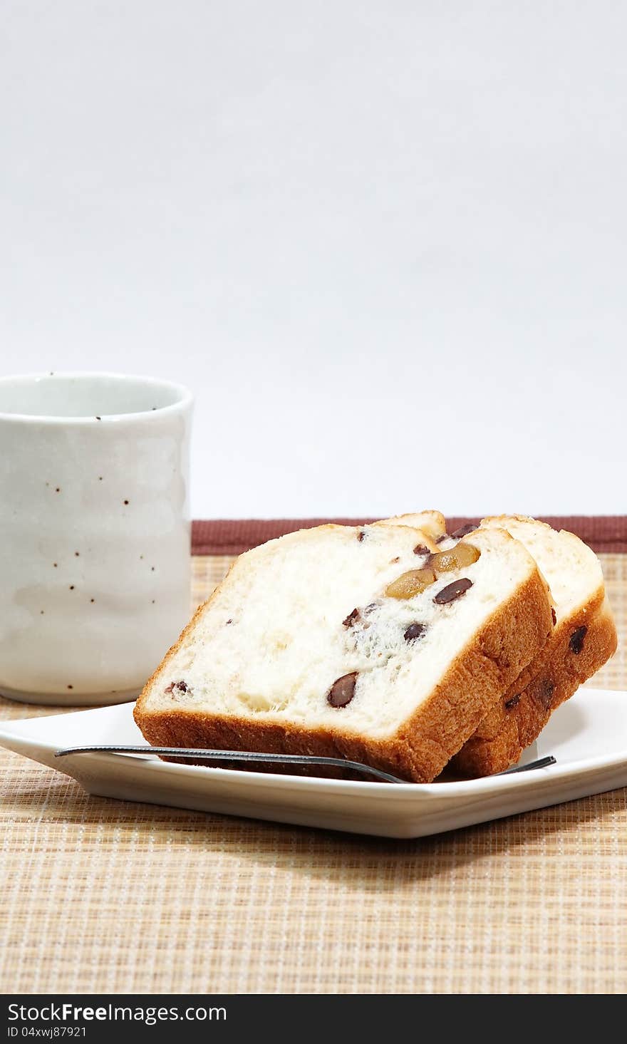 Peanut bread isolated on white background