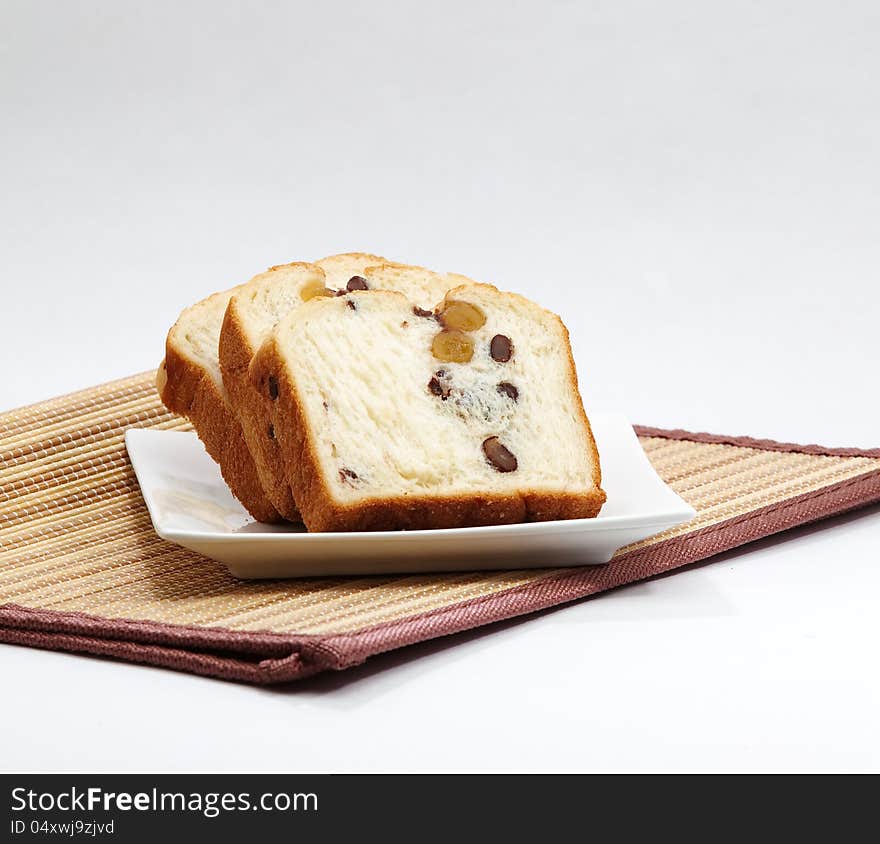 Peanut bread isolated on white background