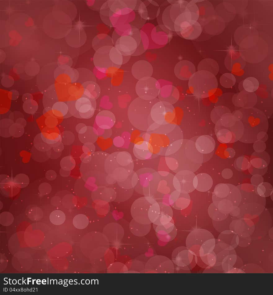 Shiny hearts bokeh light Valentine's day background. Shiny hearts bokeh light Valentine's day background