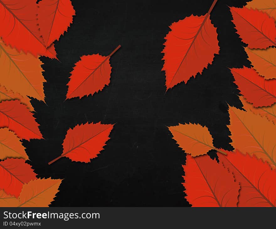 Blackboard With Leaves