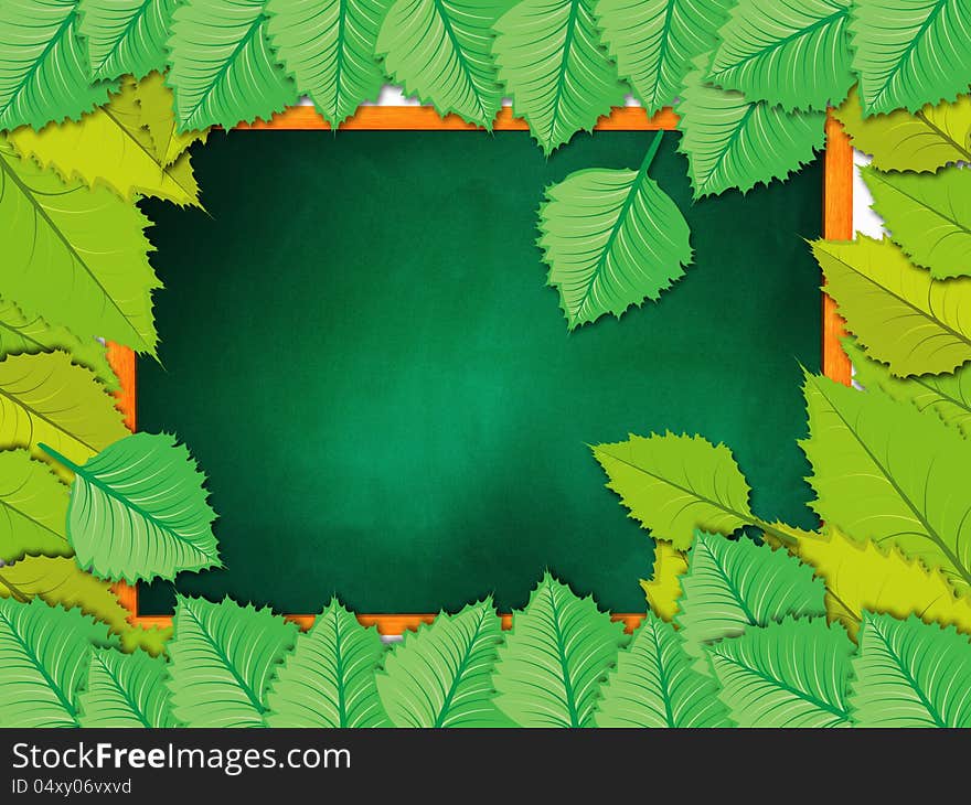 Chalkboard With Leaves