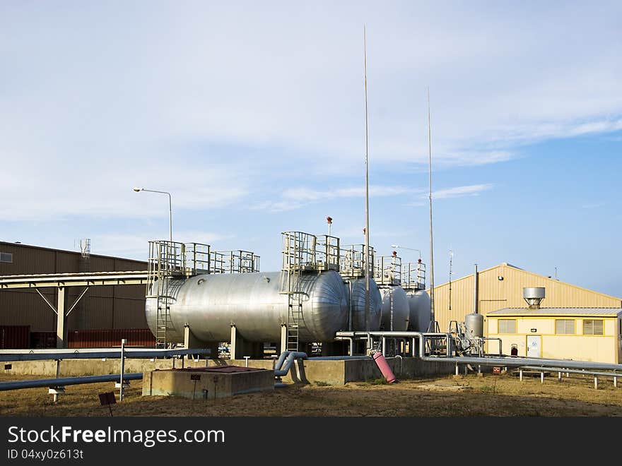 Fuel tanks on industrial site. Fuel tanks on industrial site