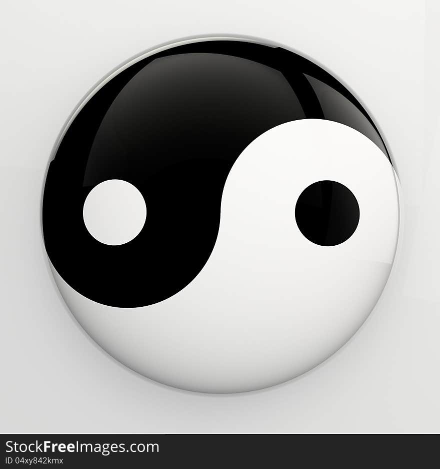 Yin Yang symbol isolated on white. Clipping path included for easy and precise object selection.