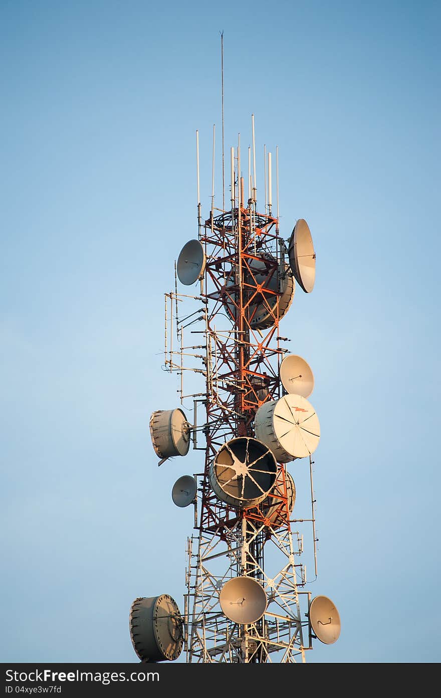 The antenna and clear background. The antenna and clear background