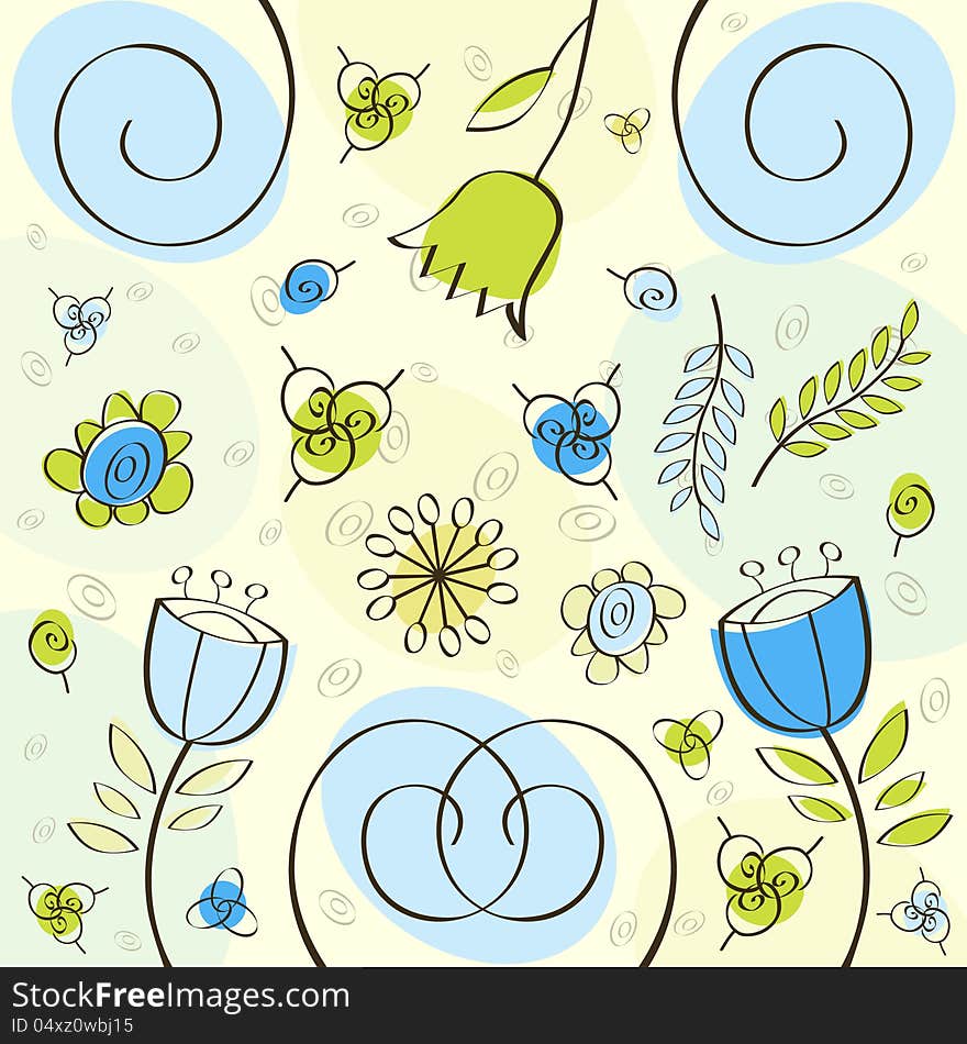 Cute floral background vector illustrator. Cute floral background vector illustrator