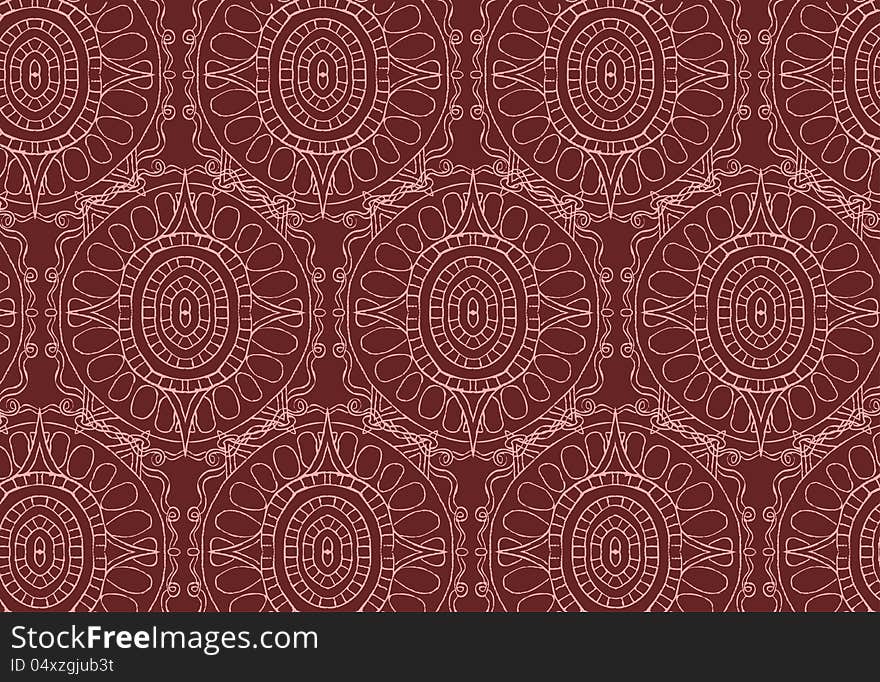 Abstract repeating pattern on the brown background. Abstract repeating pattern on the brown background