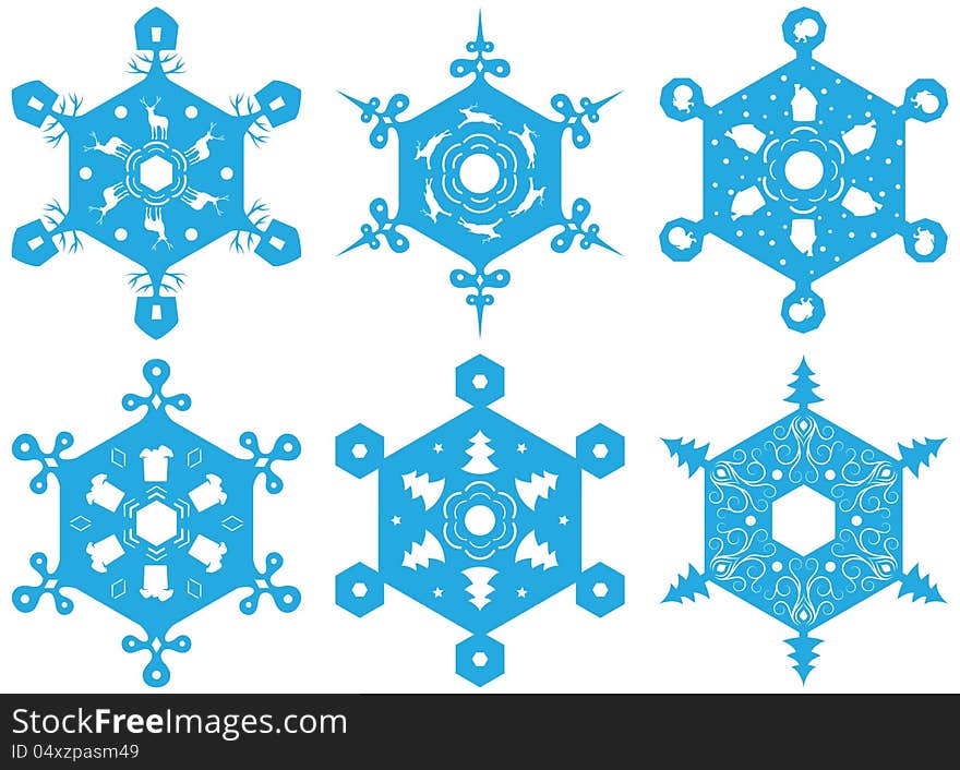 Set of decorative snowflakes