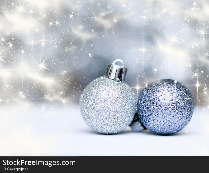 Christmas decorations with copy space