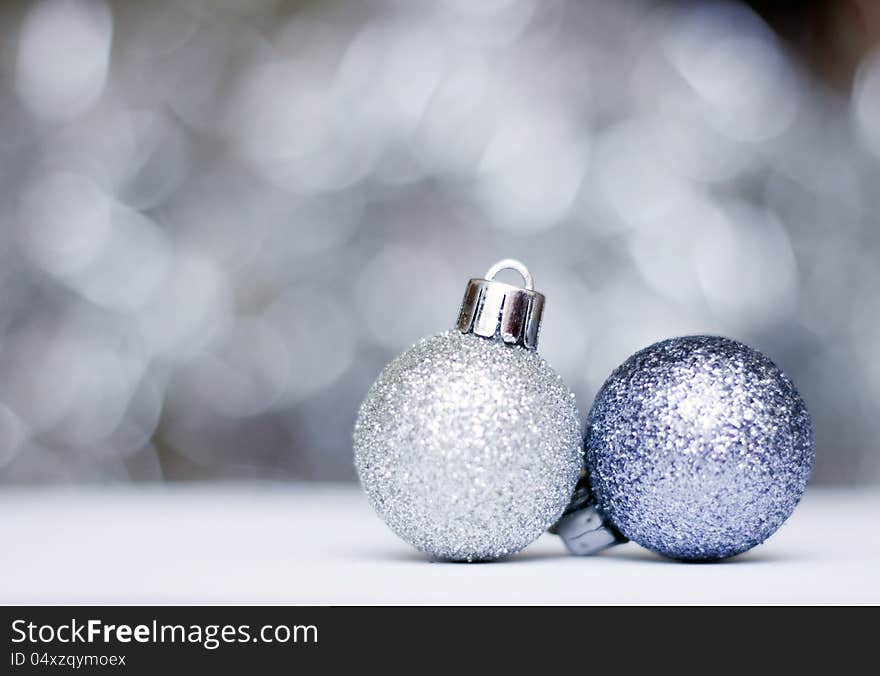 Christmas decorations with copy space