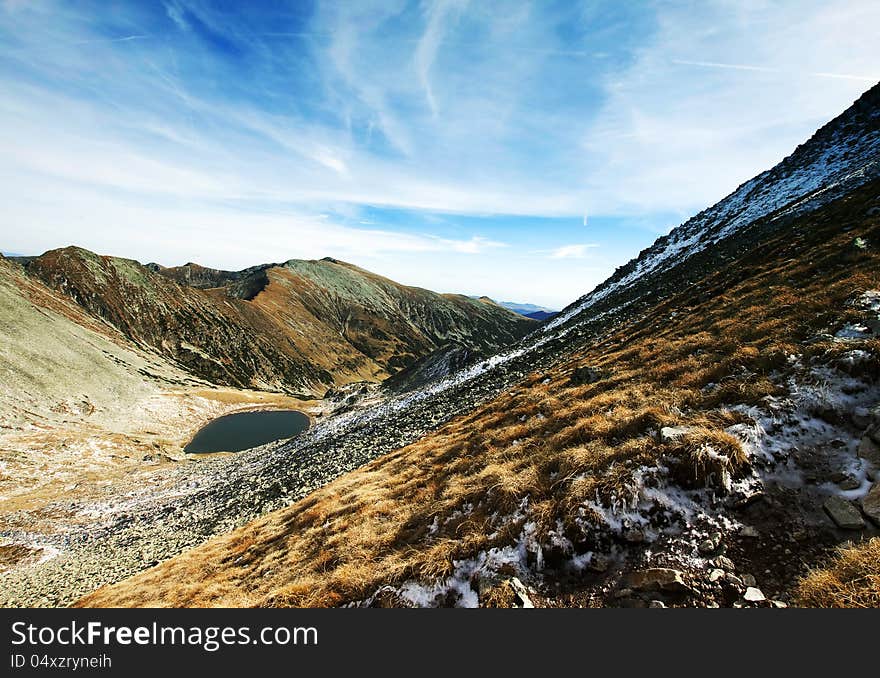 Bucura lake in Retezat mountains, Romania